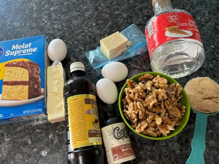 Easy Maple Walnut Bars (Doctored Cake Mix) ingredients
