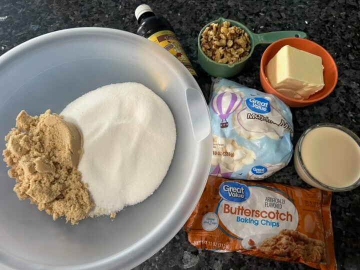 easy butterscotch walnut fudge ingredients