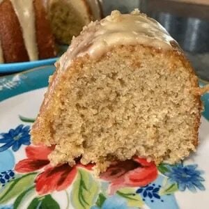 peach cake with glaze
