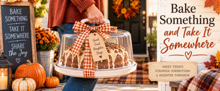 fall cake in carrier