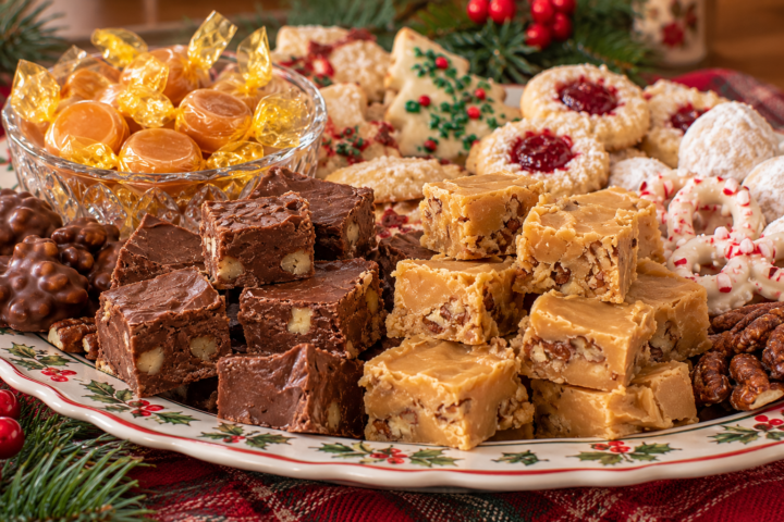 christmas candy and cookie tray