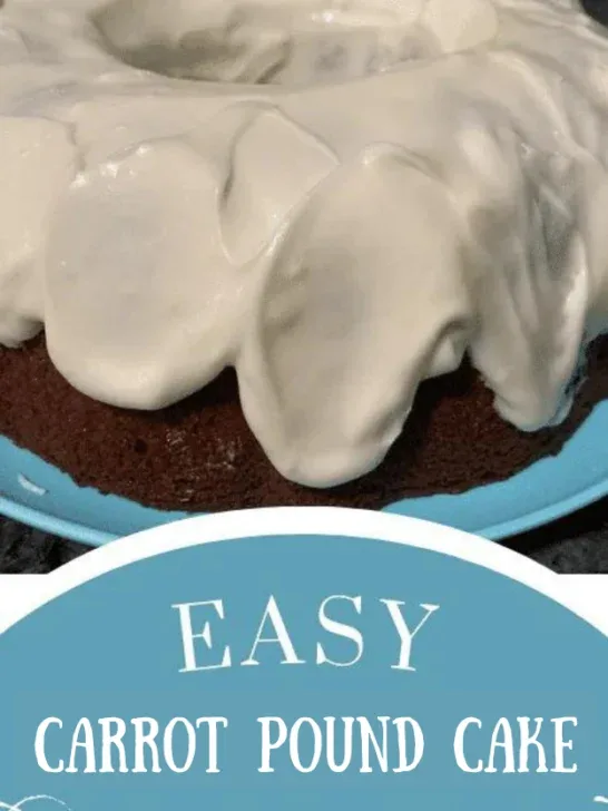 carrot pound cake with frosting the mix