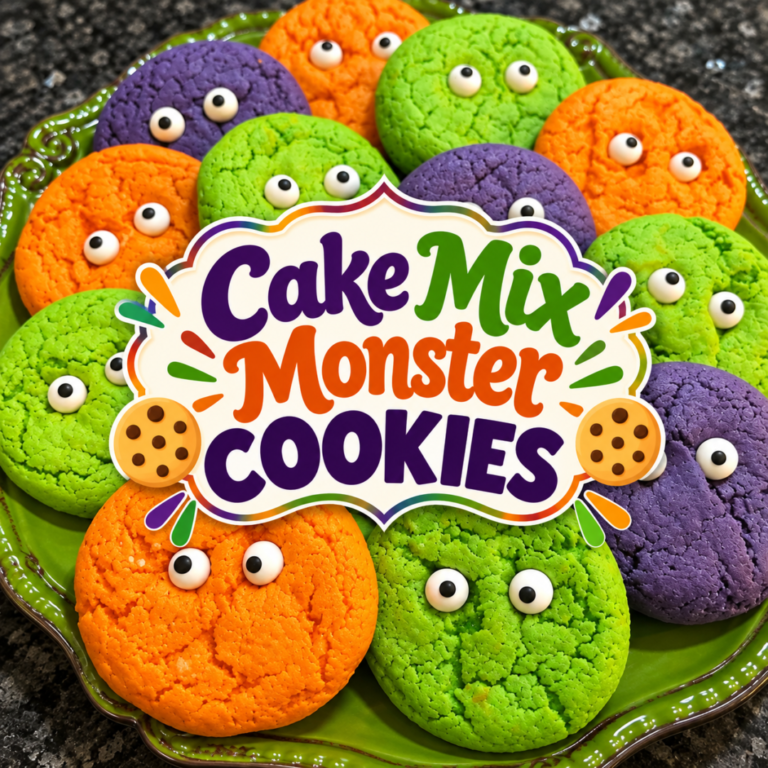 Easy Cake Mix Monster Cookies (Colorful Halloween Cookies)