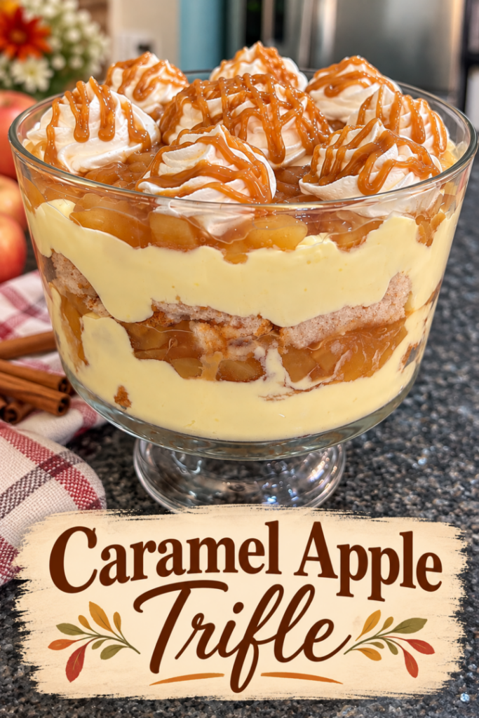 Caramel Apple Trifle with Snickerdoodle Cake