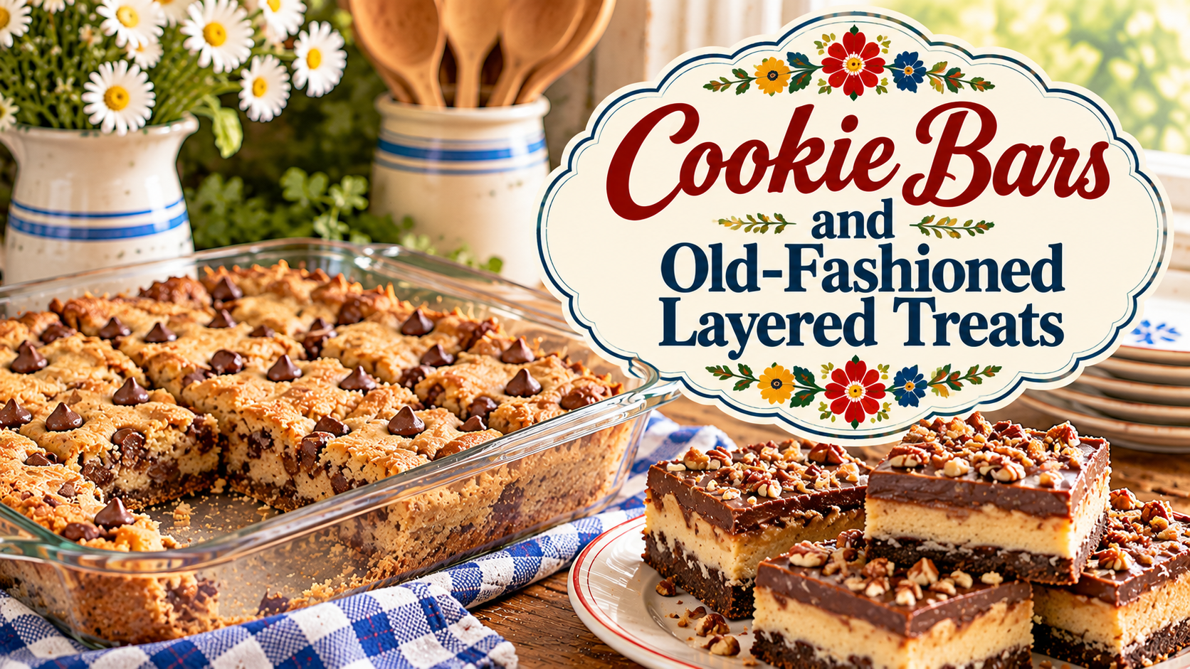 cookie bars in pyrex dishes
