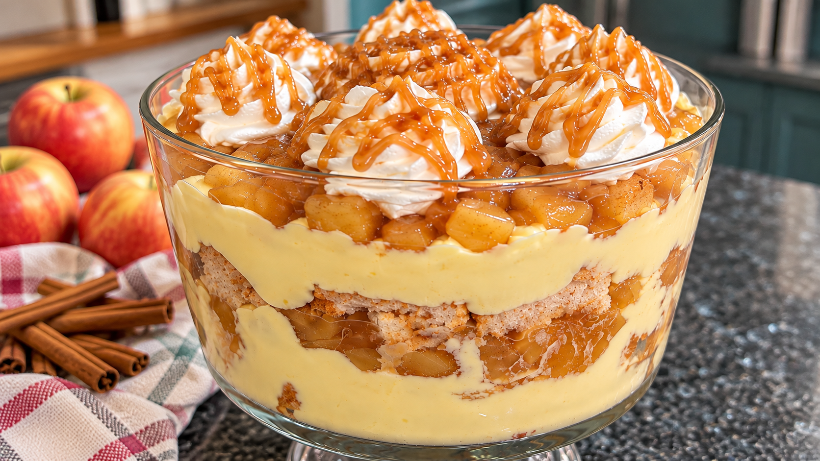 Caramel Apple Trifle with Snickerdoodle Cake