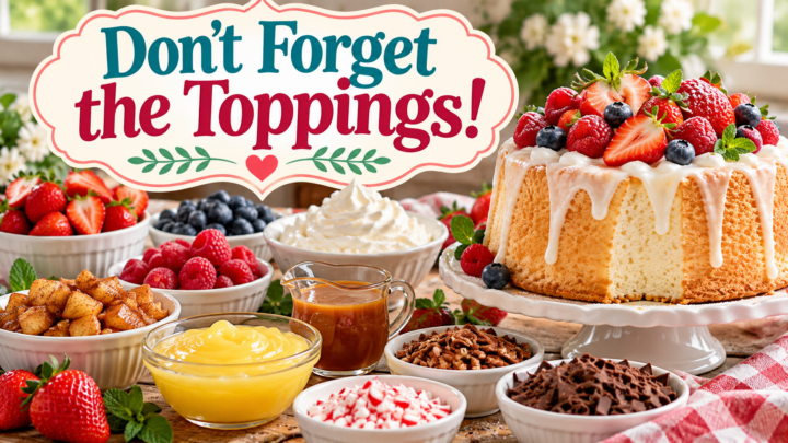 don't forget the angel food cake toppings