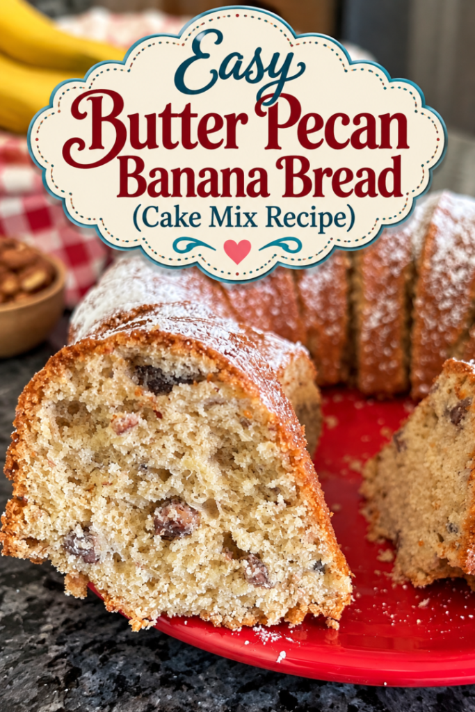 Easy Butter Pecan Banana Bread (Cake Mix Recipe)