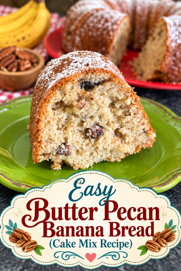 Easy Butter Pecan Banana Bread (Cake Mix Recipe)
