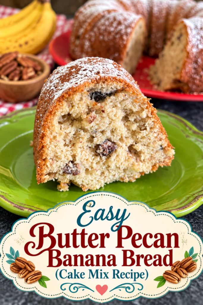 Easy Butter Pecan Banana Bread (Cake Mix Recipe)
