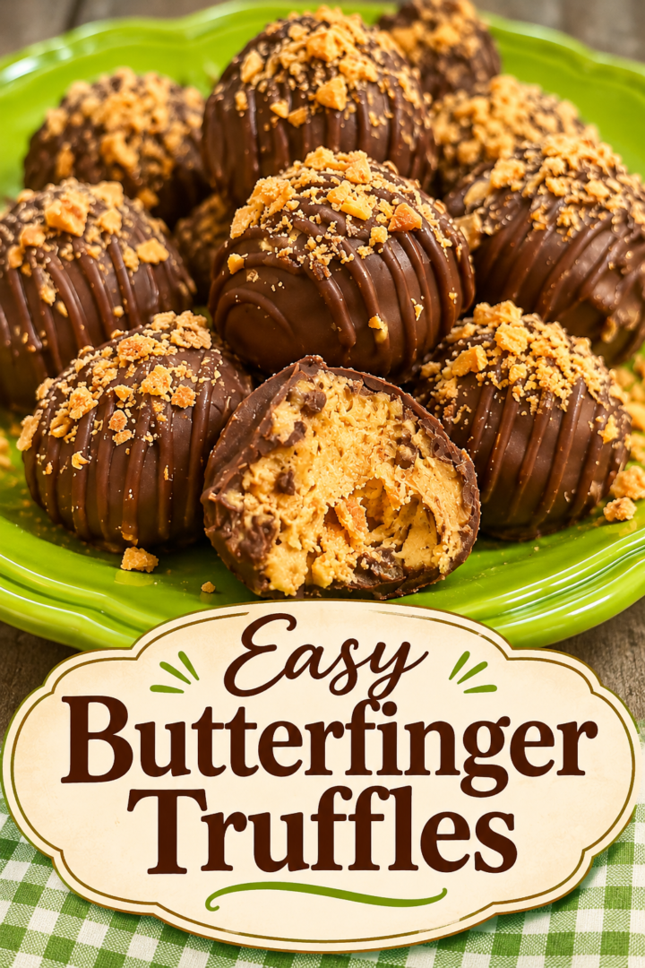 Chocolate covered butterfinger truffles