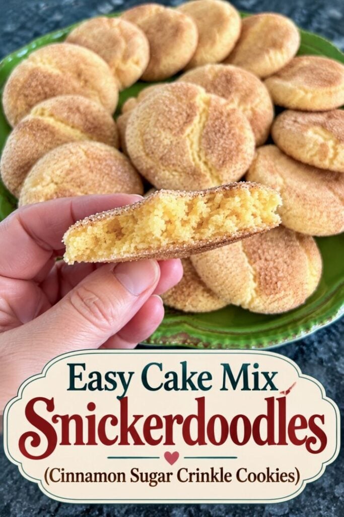 Easy Cake Mix Snickerdoodles (Cinnamon Sugar Crinkle Cookies)