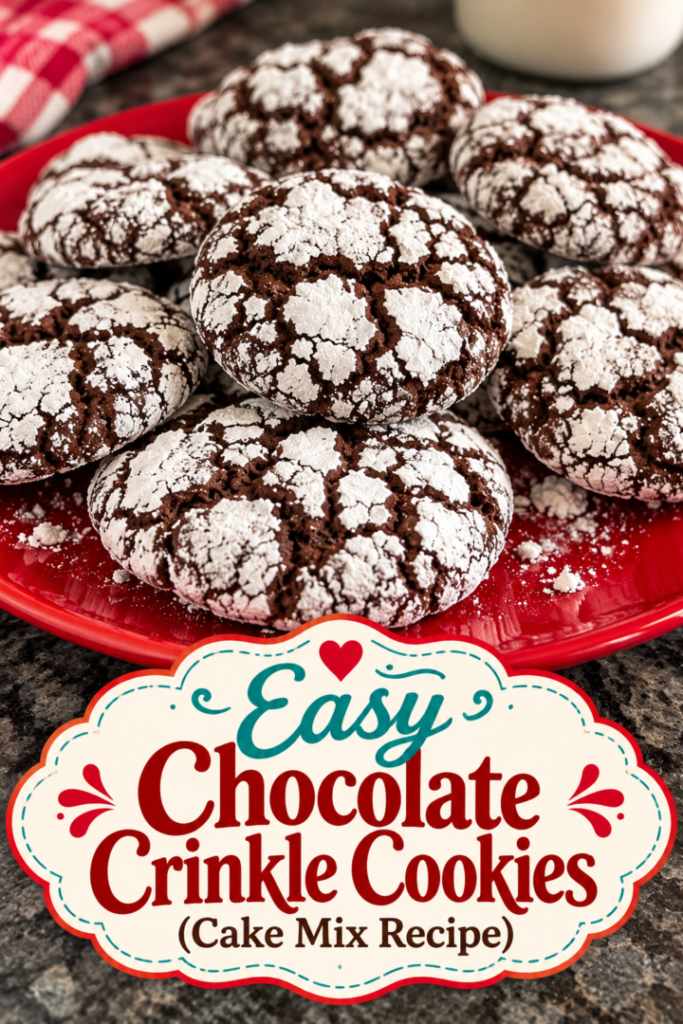 Easy Chocolate Crinkle Cookies (Cake Mix Recipe)