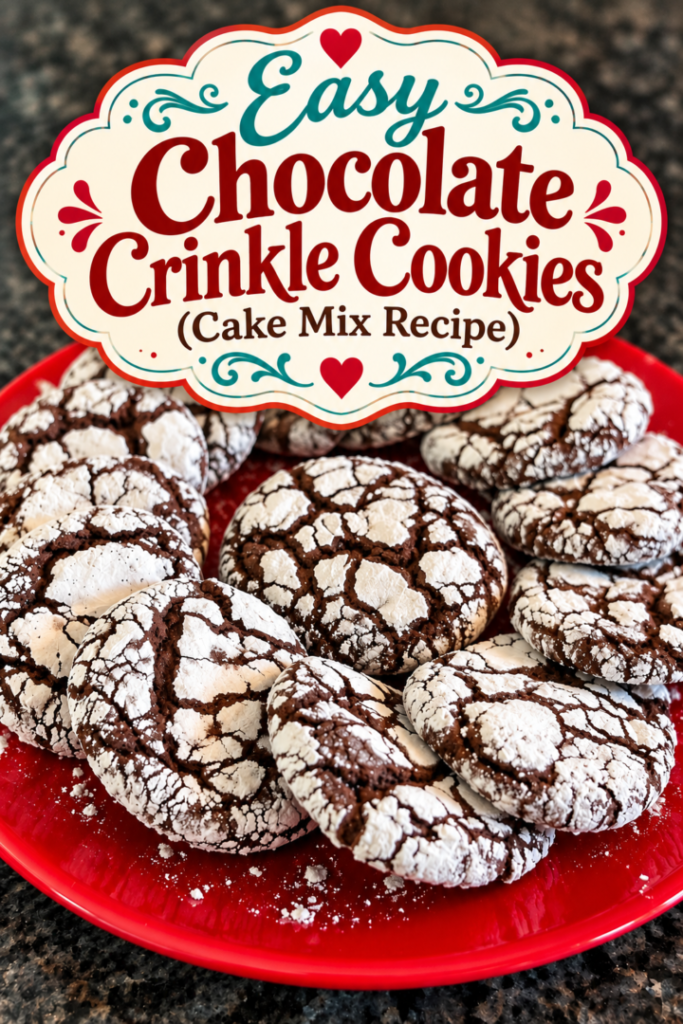 Easy Chocolate Crinkle Cookies (Cake Mix Recipe)