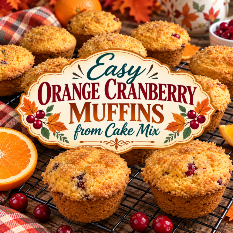 Easy Orange Cranberry Muffins from Cake Mix (Bakery-Style!)