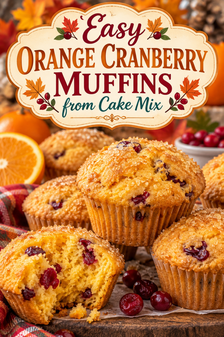 Easy Orange Cranberry Muffins from Cake Mix