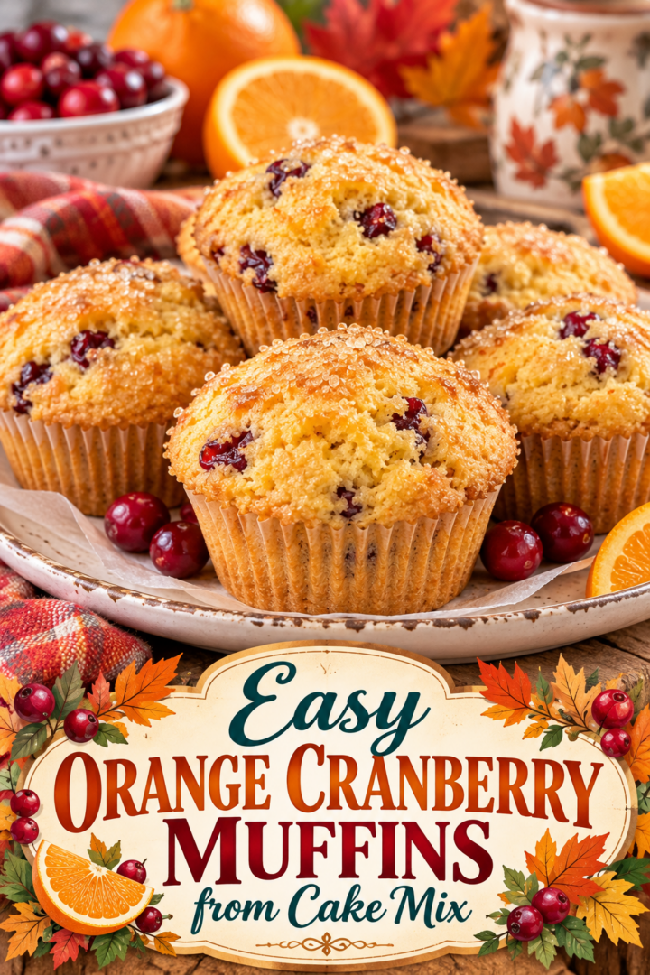 Easy Orange Cranberry Muffins from Cake Mix