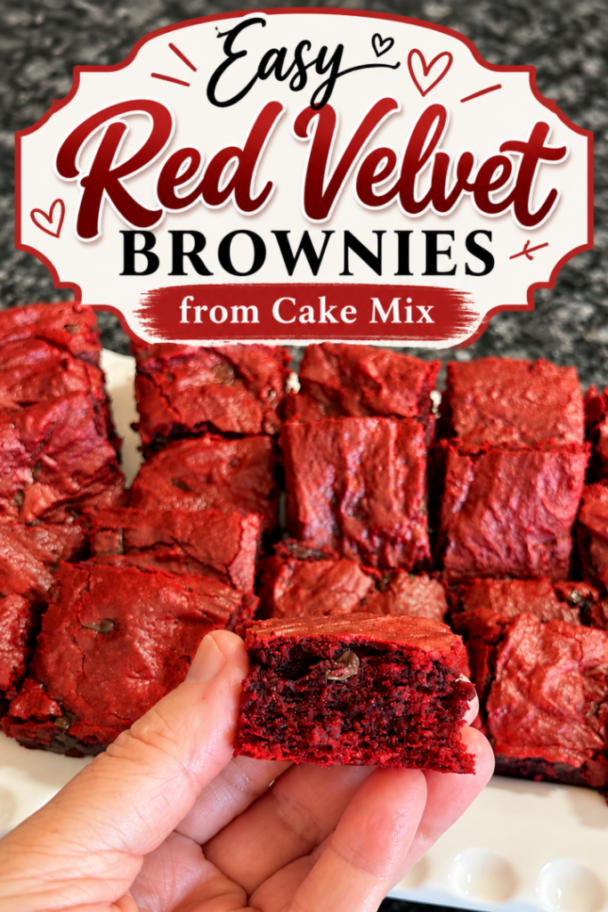 easy red velvet brownies from cake mix