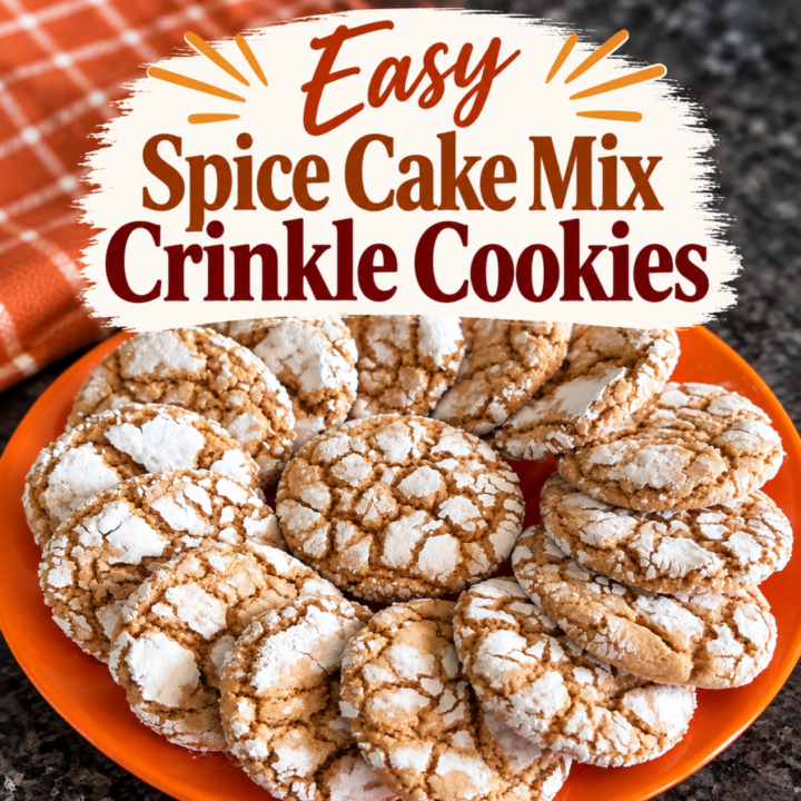 Easy Spice Cake Mix Crinkle Cookies pin for pinterest
