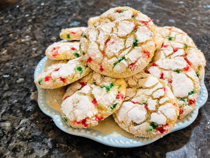 Funfetti Cake Mix Crinkle Cookies for Christmas