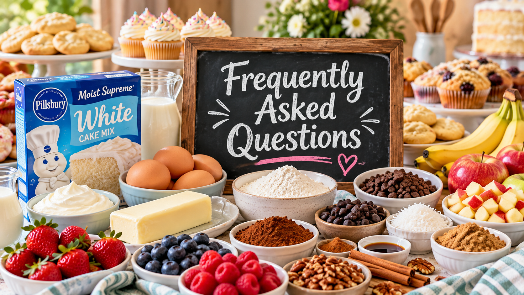 frequently asked question about white cake mix recipes