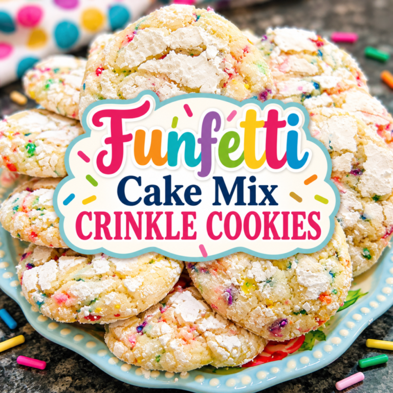 Easy Funfetti Cake Mix Crinkle Cookies (Soft and Cakey!)