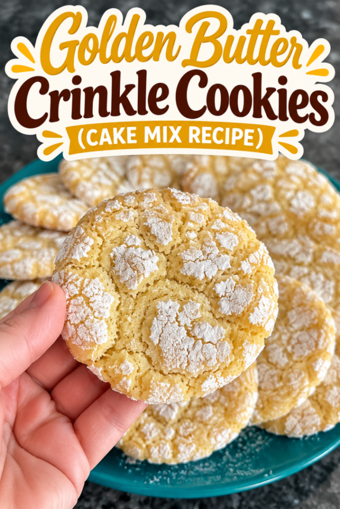 Easy Golden Butter Crinkle Cookies (Cake Mix Recipe)