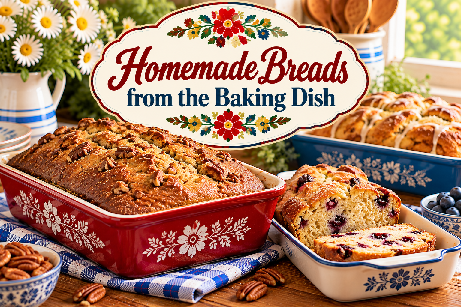 homemade bread in pyrex dish