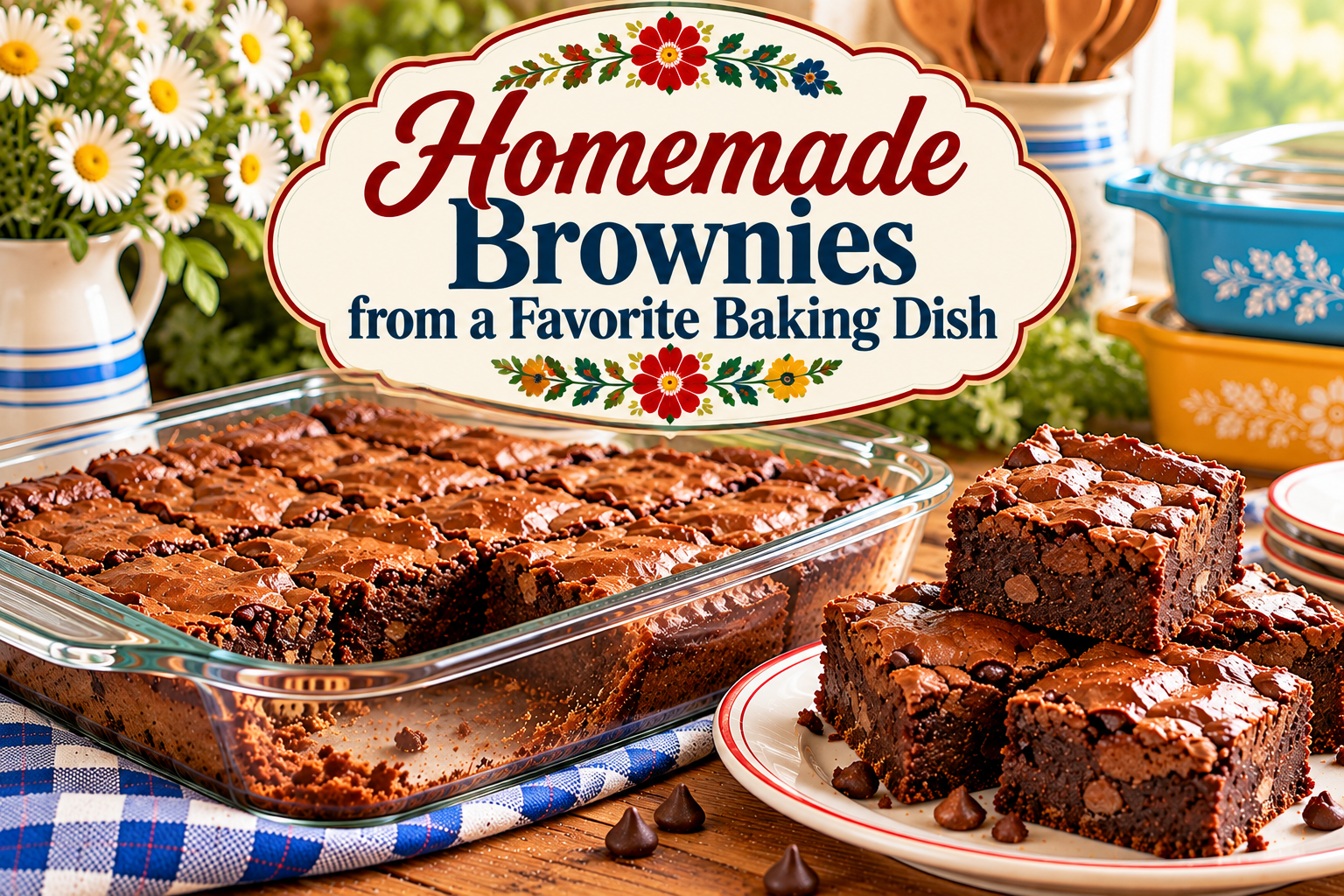 brownies in pyrex dish