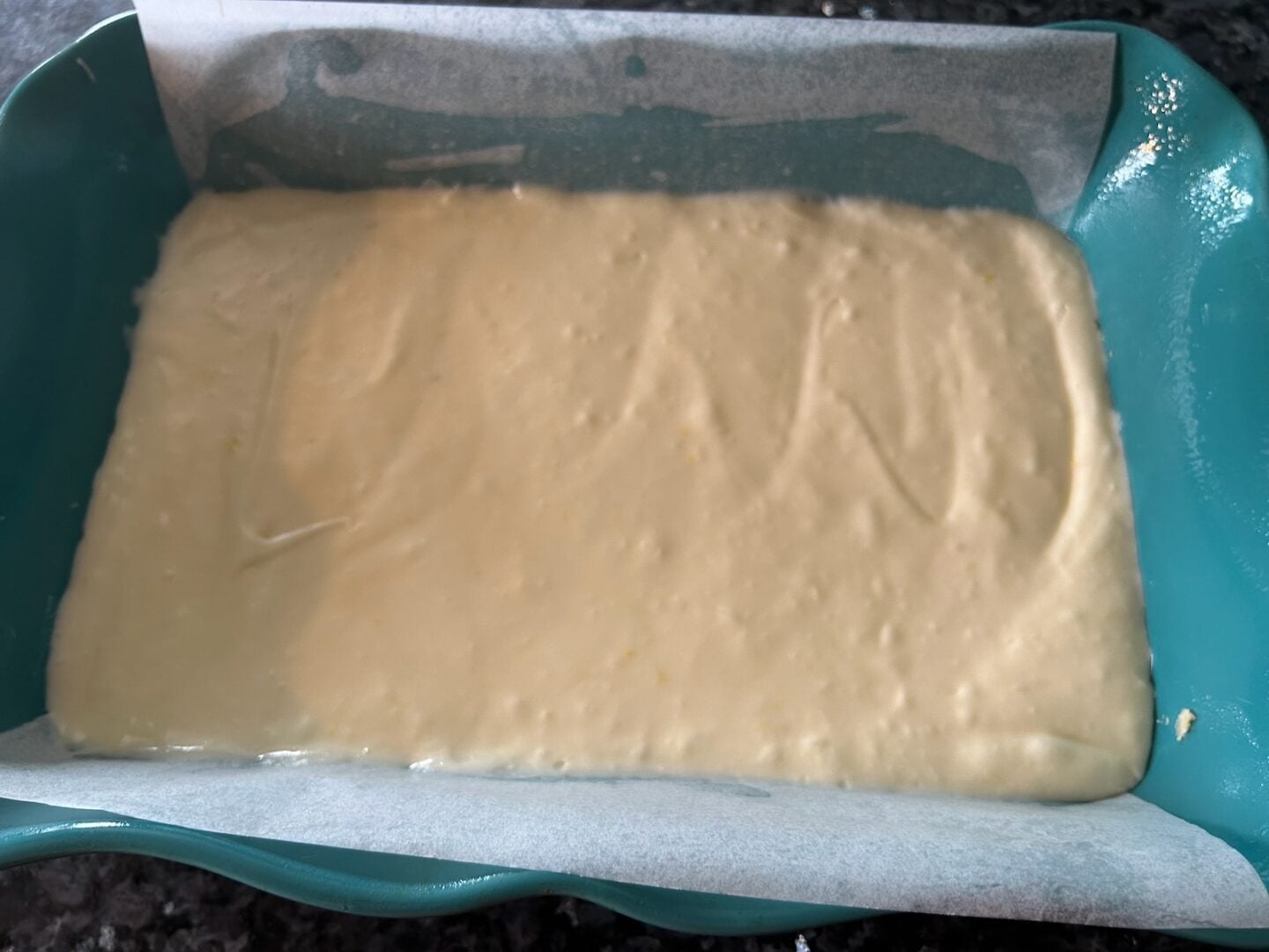 Lemon gooey butter cake before baking