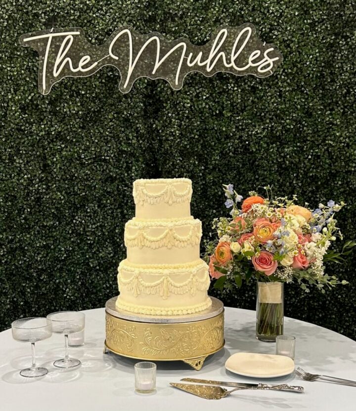 wedding cake with buttercream