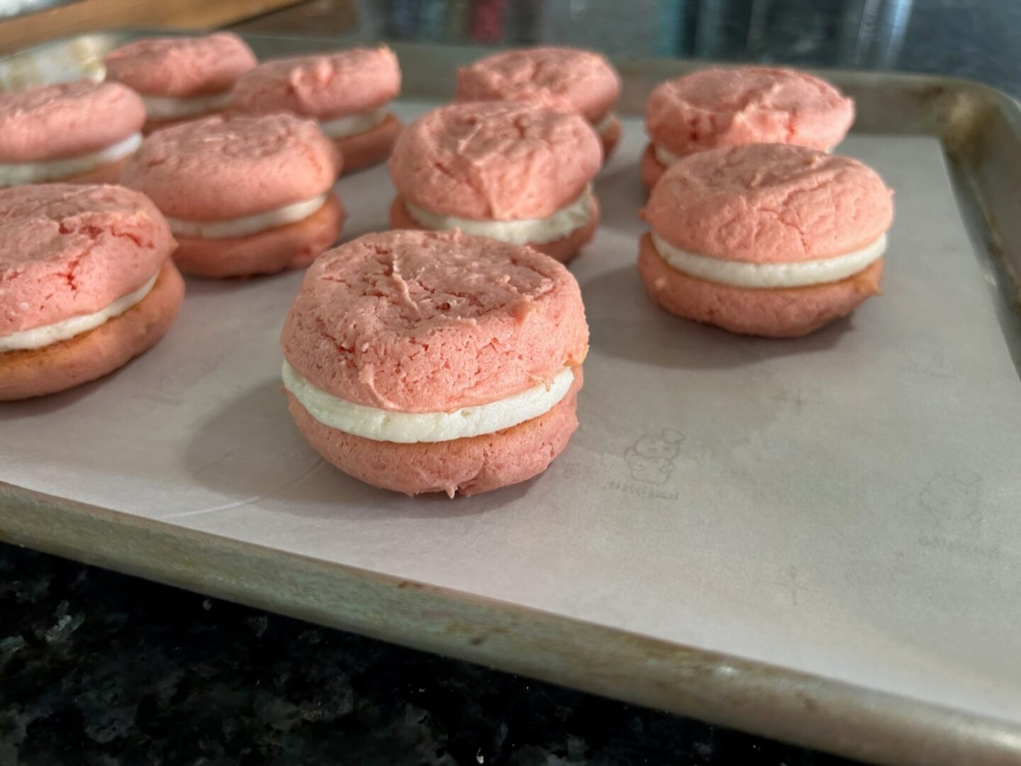 strawberry cake mix whoopie pies