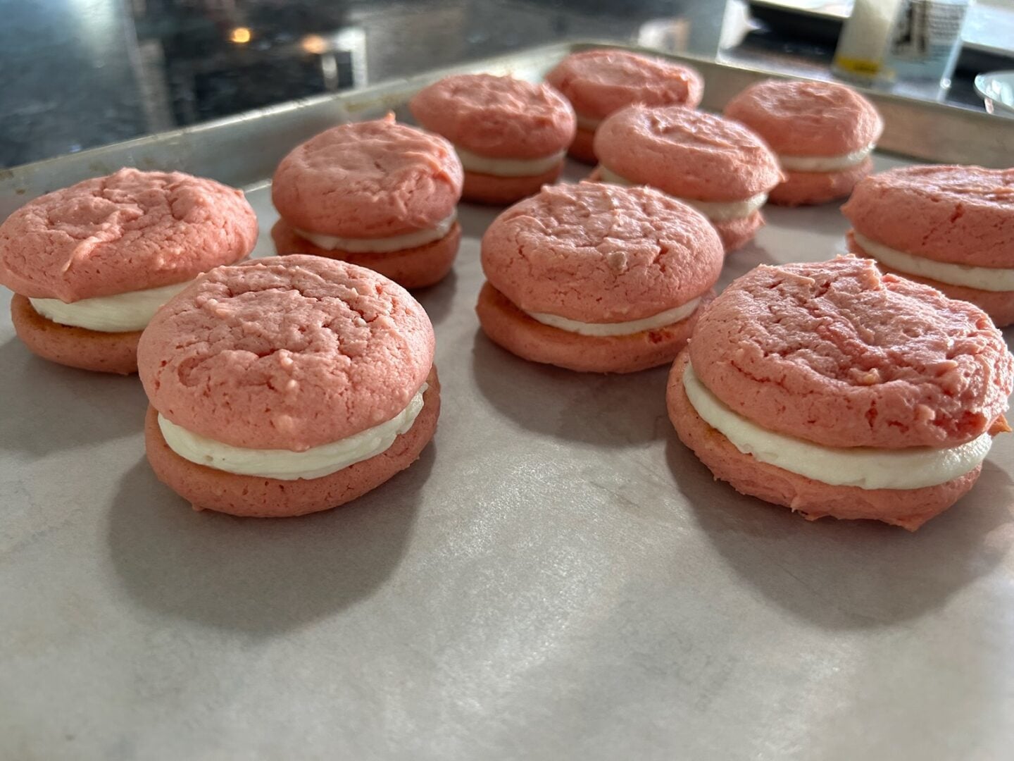 strawberry cake mix whoopie pies