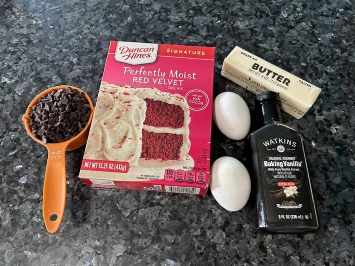 easy red velvet brownie ingredients