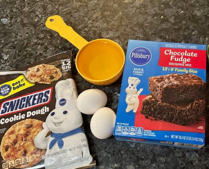 Snickers Cookie Dough Brownies