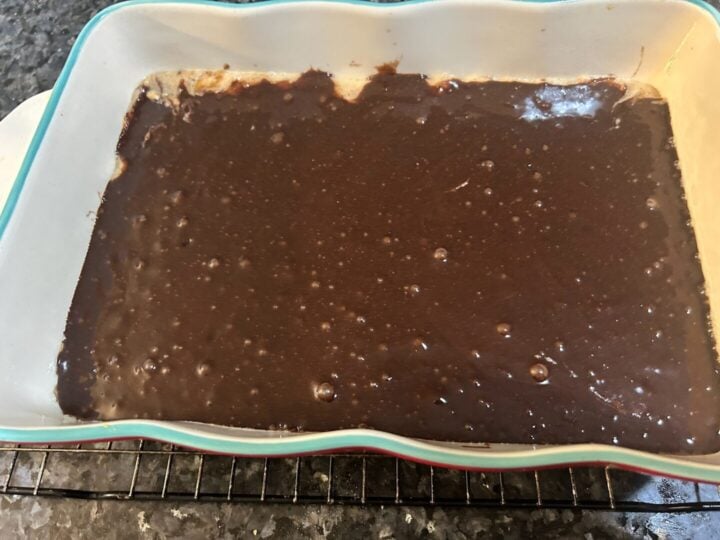 Snickers Cookie Dough Brownies before baking