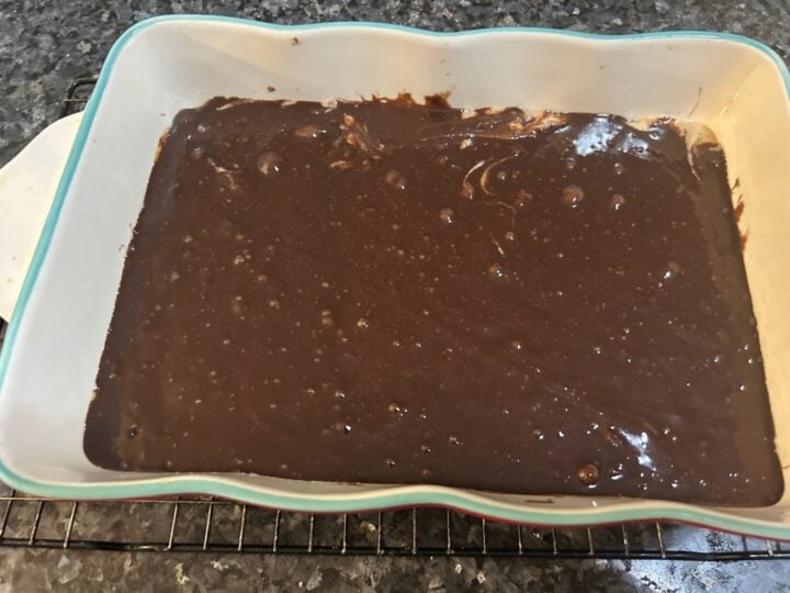 Snickers Cookie Dough Brownies before baking