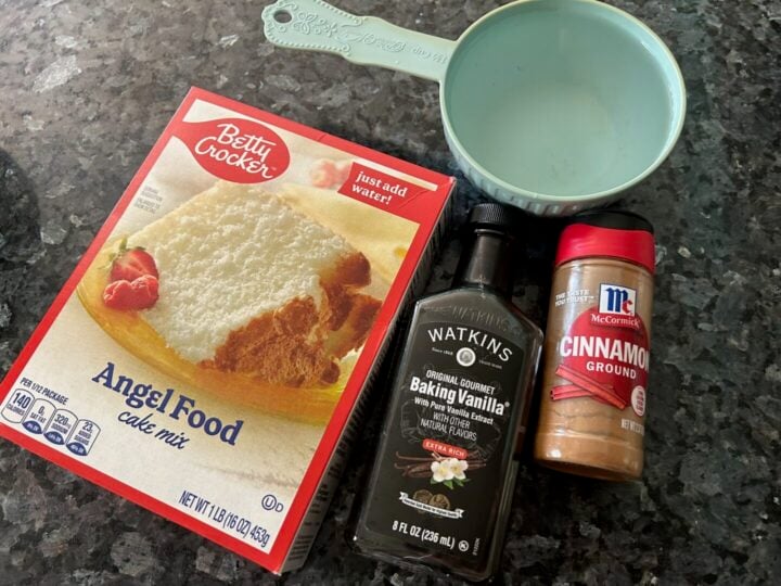 Snickerdoodle Angel Food Cake with Brown Sugar Glaze ingredients