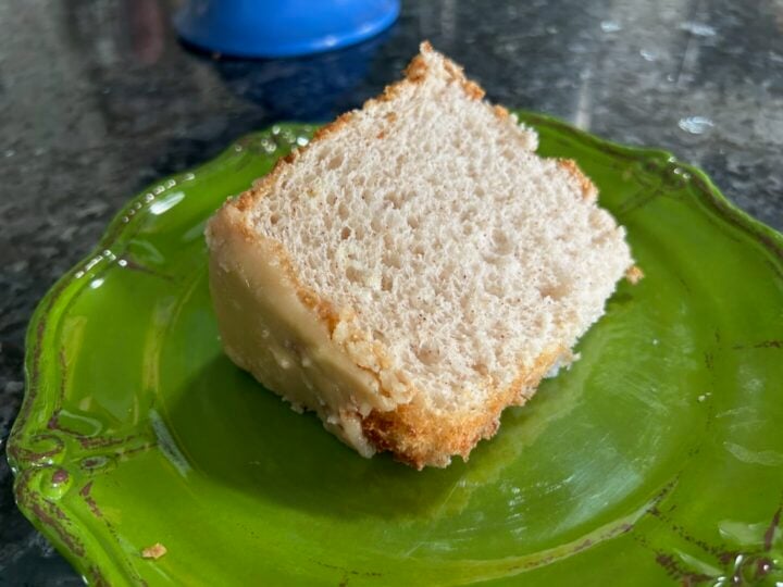 Snickerdoodle Angel Food Cake with Brown Sugar Glaze