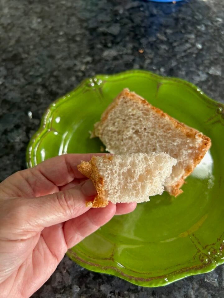 Snickerdoodle Angel Food Cake with Brown Sugar Glaze