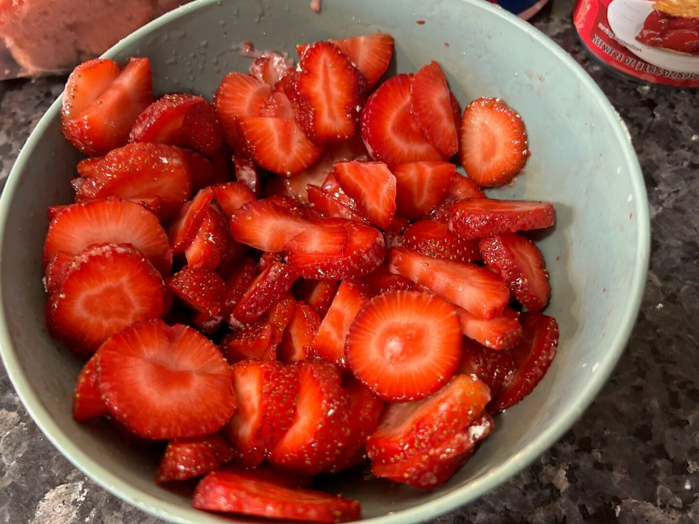 fresh strawberries sliced