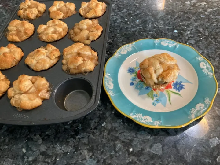 apple pie muffins made from biscuit dough