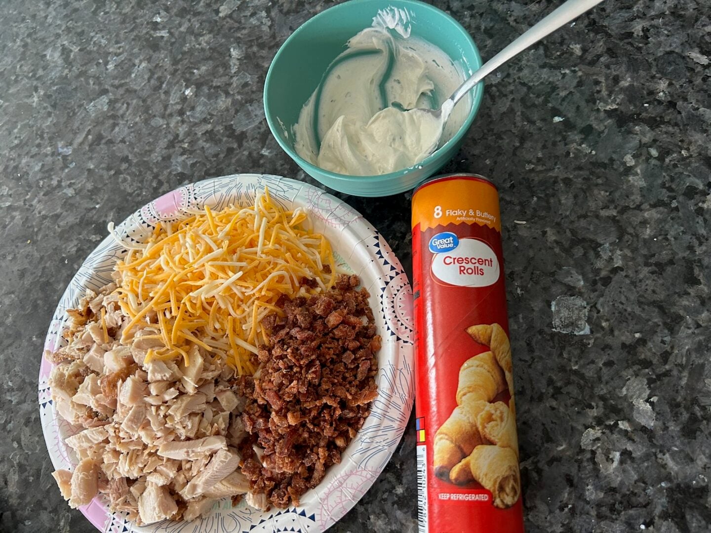 Easy Chicken Bacon Ranch Crescent Roll Pinwheel ingredients