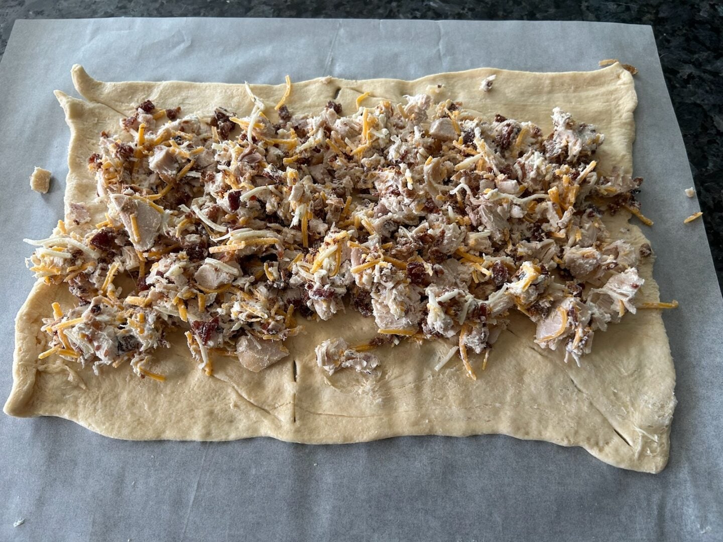 crescent rolls with filling. on top
