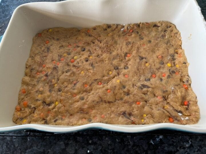 Reese's Pieces Brookies bottom cookie layer