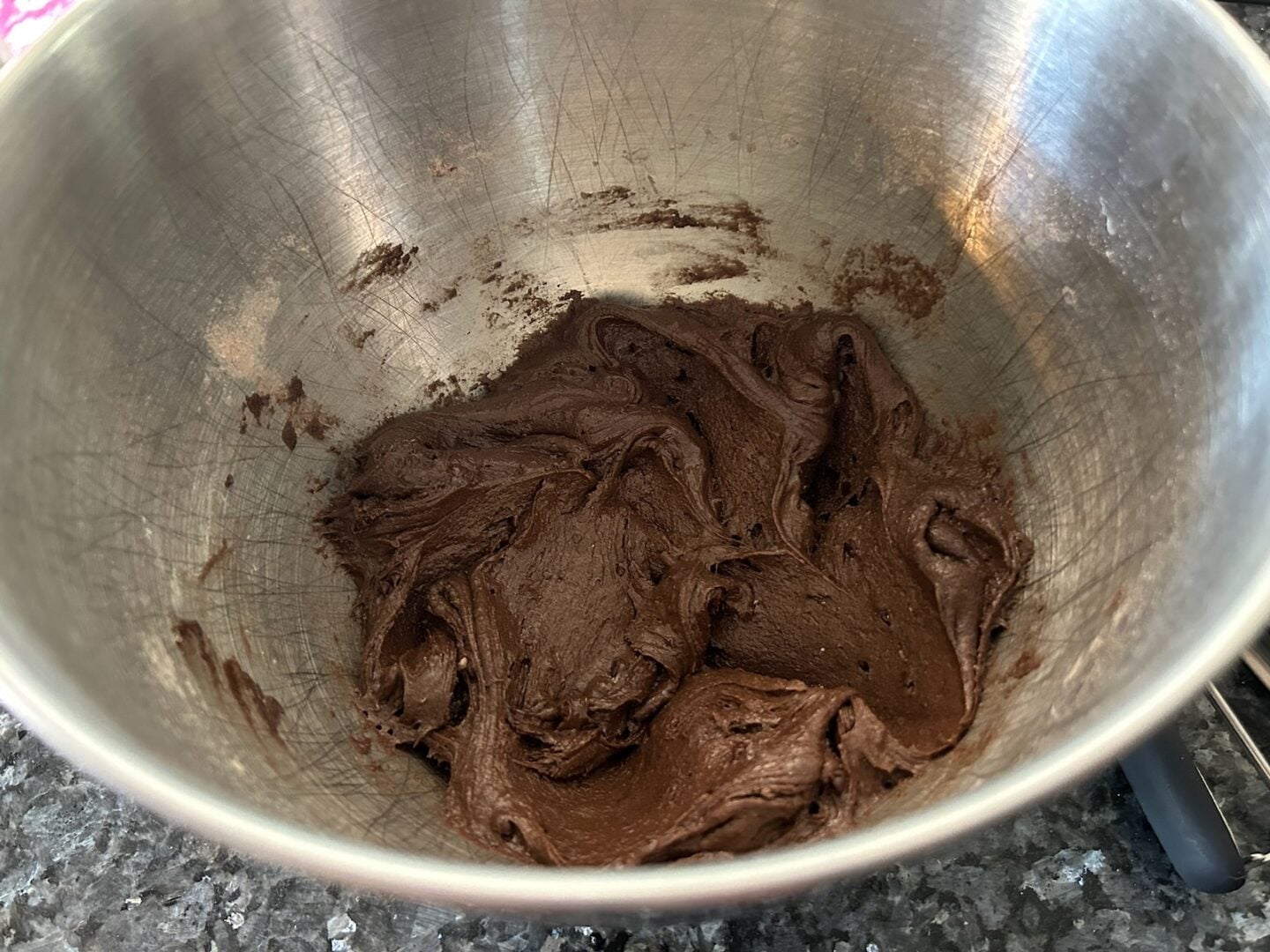 chocolate cookie dough in bowl