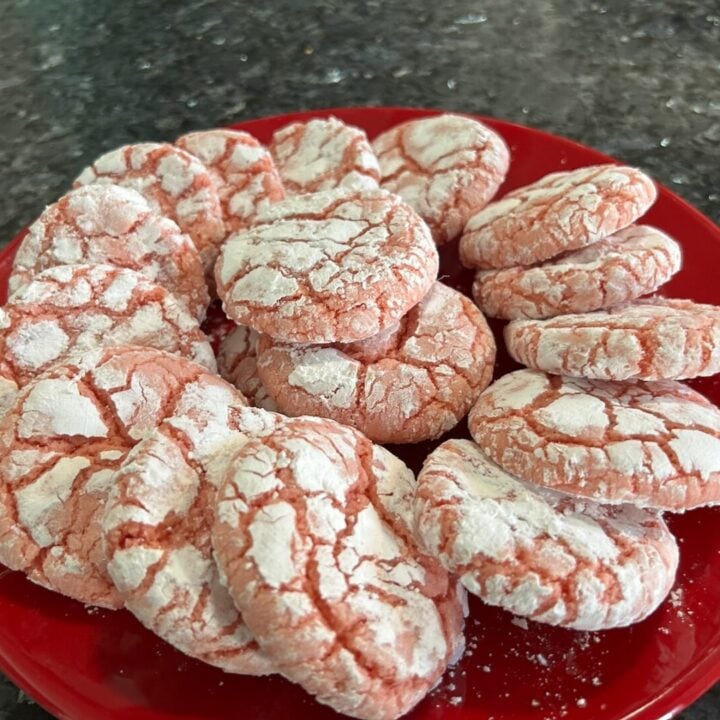 Easy Strawberry Crinkle Cookies (Cake Mix Recipe)