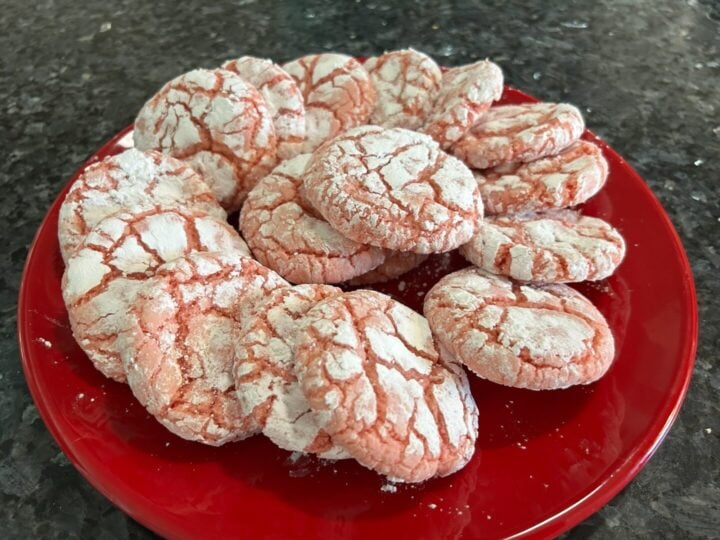 Easy Strawberry Crinkle Cookies (Cake Mix Recipe)