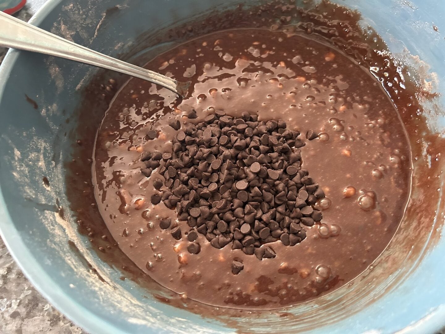 Banana Bread Brownie batter in bowl