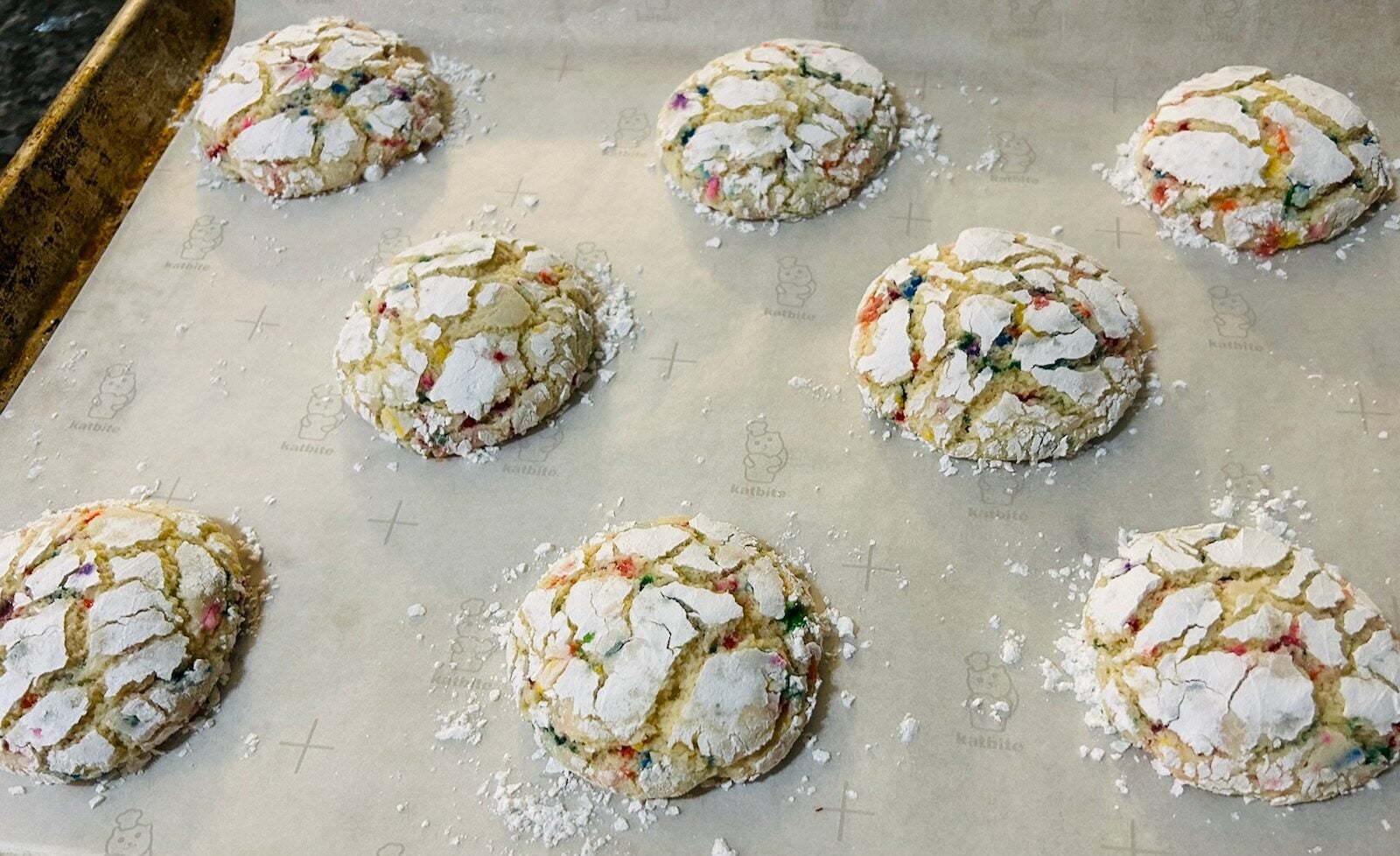 Funfetti Cake Mix Crinkle Cookies